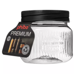 Банка пласт квадратная с рельефом и эмбоссингом PREMIUM 0,6л черный Бытпласт/440300313