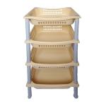 Этажерка 4 секции бежевый 85*36*30см Мультипласт/MPG7334