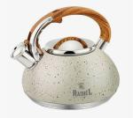 Чайник нерж/сталь со свистком 3л кремовый ГРН/М-7909