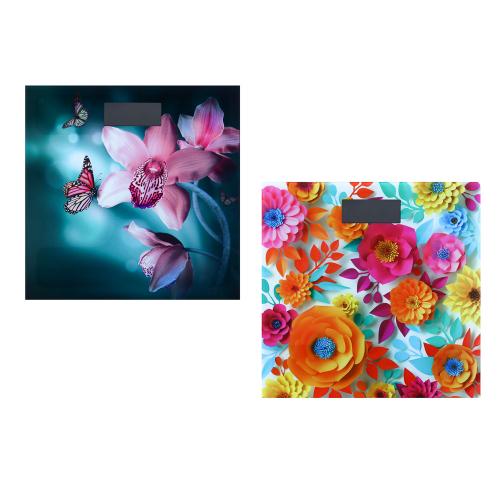 Весы напольные электронные 28*28см жк-диспл до180кг Flower Collection ГЦ/252-056