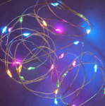 Электрогирлянда нить росы 1м 10LED мульти свечение 2*CR2032 Сноу Бум/384-331