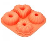 Форма д/выпечки силикон 4 кекса №2 16,5*16,5*3см Катунь/КТ-S-347