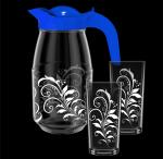 Набор Кувшин стекл 1,5л+стаканы 2шт*0,25л Криуль Декостек/1607/2-Г