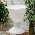 Вазон на высокой ножке Жасмин 12л д38см выс47см белый Башпласт/М1390 (э)