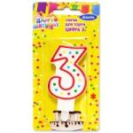 Свеча д/торта цифра 3 7см Антелла/28236 (э)