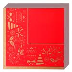 Салфетки бум НГ 24*24см 25шт 3сл Золото на красном Антелла/37724