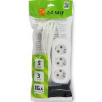 Удлинитель ПВС 3 роз 7м 16А земля белый 1-2.SALE/860476