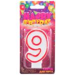 Свеча д/торта цифра 9 Волшебная страна/312525 ---