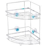 Полка угловая двухъярусная хром/металл Бриллиант 24,5*24,5*38см 4 присоски Рыжий кот/W2667/310795