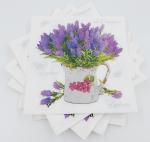Салфетки бум 24*24 25шт 3 сл Лаванда Bouquet de Luxe/37097