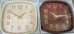 Часы настенные пласт 30*30см Квадрат беж/корич/00-00006554/057-132-006---