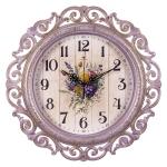 Часы настенные круг ажурный д40,5см корпус сиреневый с золотом/4126-011