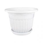 Горшок кашпо д/цветов с поддон Лозанна 4л белый Башпласт/М1617 (э)