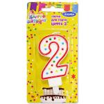Свеча д/торта цифра 2 7см Антелла/28229 (э)