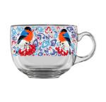 1 СНЕГИРИ НА РЯБИНЕ Кружка стекл 0,45л Декостек/2027-Д