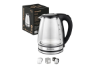 Чайник электр 2л стекл/пласт диск 1500Вт черный Евростек/EEK-3001 повр упаковка