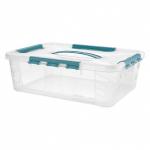 Ящик д/хранения универс с замками и ручкой Grand Box 39*29*12,4см 10л голубой Бытпласт/43320030295