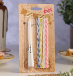 Свечи д/торта 9шт (Коктейльные 8шт Музыкальная 1шт)/3006913