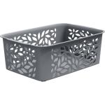 Корзина универс Leaves 2,3л 22,2*15,3*8,1см серая Полимербыт/4344701