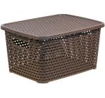 Корзина д/хранения сетчат с кр М-Пл М2372 корич ротанг 28*19*13см/25150
