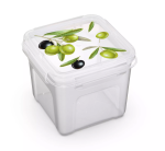 ОЛИВА Контейнер д/СВЧ квадрат 0,9л с защелк Fresh Полимербыт/4357220