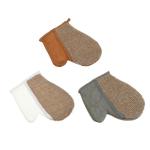 Мочалка варежка банная хлопок поролон 22*18см 3цв МЭ24-02/361-138