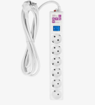 Сетевой фильтр Power Cube ПВС 3х1 5+1 роз 5м 16А белый выкл/686769