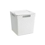 Ящик универсальный с крышкой Береста 23л 29,4*29,4*30,1см белый Виолет/6823106---