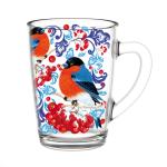 1 СНЕГИРИ НА РЯБИНЕ Кружка стекл 0,300л Снегири на рябине Декостек/334-Д/Т00024629