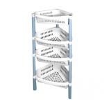 Этажерка 4 секции угловая белый мрамор 85*37*32см Мультипласт/MPG7402 (м)