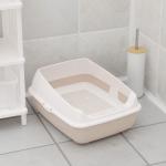 Лоток д/кошек с выс бортом 39*50,5*23,5см бежевый Башпласт/М8574