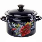 Кастрюля эмал 6л с крышкой борт цилиндр Апрель бостон КМК/41815-183/6-у4ап