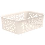 Корзина универс Leaves 1,2л 18,4*12,7*6,2см молочная Полимербыт/4344600