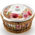 Кастрюля керам д/запекания с крышкой в плетеной подст 1л МБ/24790---