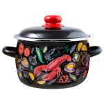 ЛОБСТЕР Кастрюля эмал 2л сфера черн Аппетит ПЛТ/1RC161M
