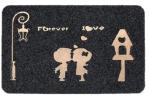 Коврик влаговпитывающий 50*80см Велюр Любовь навсегда серый КФТ/TCLR/W-302 (10)