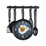 Часы настенные 35*32,5*4см корпус черный Яичница Классика/3234-006