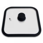 Крышка стекл 28*28см квадратная с силикон ободком Маллони/003667 (Б)