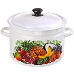 Кастрюля эмал 6л цил борт Эквадор белый КМК/41804-182/6-у4эк