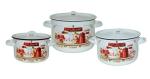 Набор кастрюль эмал №33 3шт(1,5л+2,9л+3,9л) цилиндр Ретро Стальэмаль/1с33
