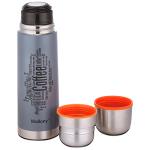 Термос нерж сталь с узким горлом 1л FORTE 2 чашки Маллони СКР/003694