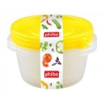 Набор контейнеров пласт Арт-декор 3шт*0,75л желт крышка Бытпласт/4311541 (Б)