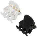 2 Заколка Краб д/волос 1,4см набор 10шт черный прозрачный СКР/109190