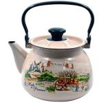 Чайник эмал 3,5л сферич Травы прованса пудра КМК/42115-133/6-у4тп/п