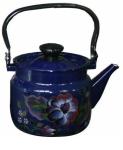 Чайник эмал 2л цилиндр синий деколь микс КМК/42715-103/6