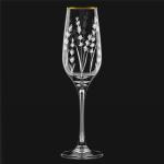 Набор стекл бокалов Лаванда д/шамп 6*0,21л гравировка отводка золотом п/уп Декостек/1717-Г36