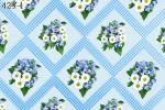 Клеенка столовая ткан/осн 429/1 Цветы/клетка голуб фон рул 1,25*25пог/м Колорит