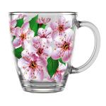 Набор кружек д/чая стекл 0,35л 6шт Сакура п/уп Декостек/2025/6-Д/Т00026630