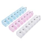 Таблетница пластик 15*3,3см 7 ячеек 3цв ГЦ/444-118 МИН 5ШТ