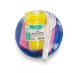 Набор одноразовой посуды на 6 персон Калейдоскоп-24 ИнтроПластика